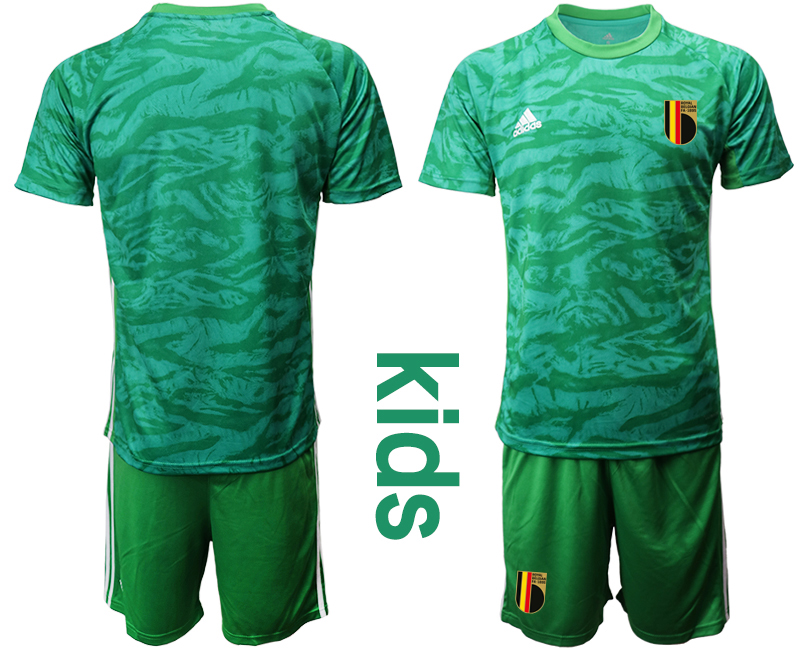 2021 European Cup Belgium green Youth goalkeeper soccer jerseys->youth soccer jersey->Youth Jersey